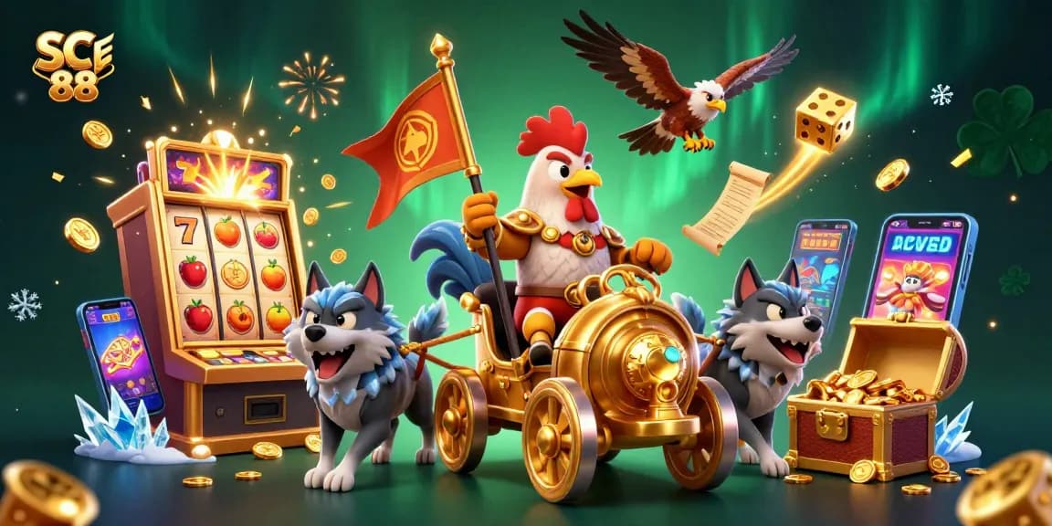 Win big with SC 88 by playing thrilling slot machines in this dynamic casino scene.