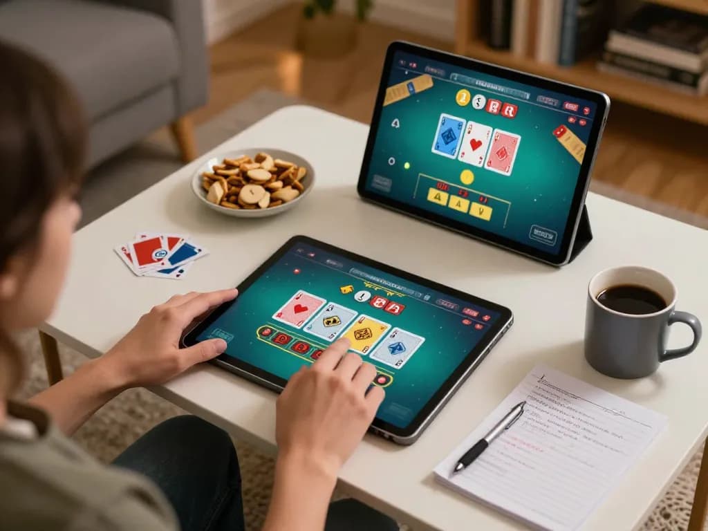Play blackjack on fly88 with strategy notes during a cozy home gaming session