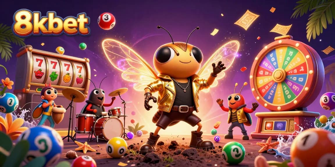 Experience thrilling gameplay at 8kbet with dynamic lottery elements and vibrant casino visuals.