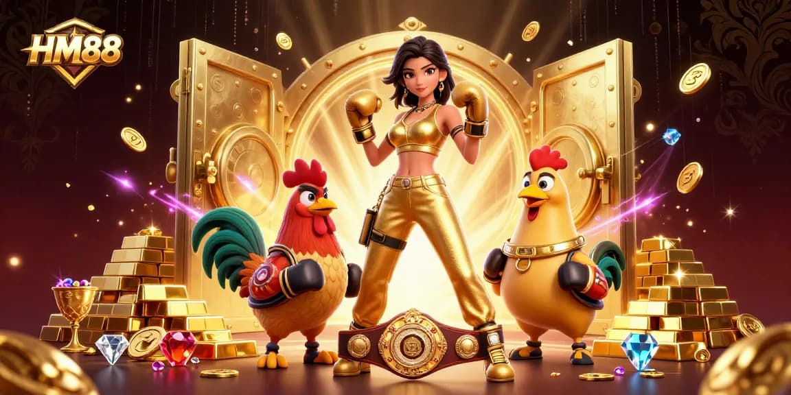 Engage in thrilling action at HM88, featuring champion characters and glittering treasures.