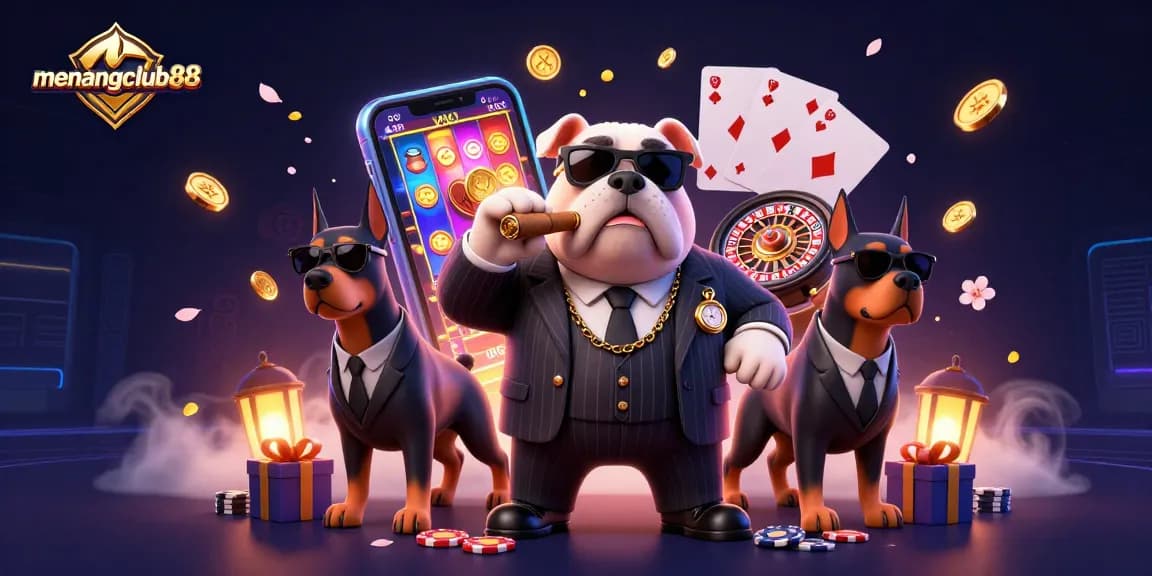 Experience thrilling wins with menangclub88's vibrant gaming scene featuring casino elements.