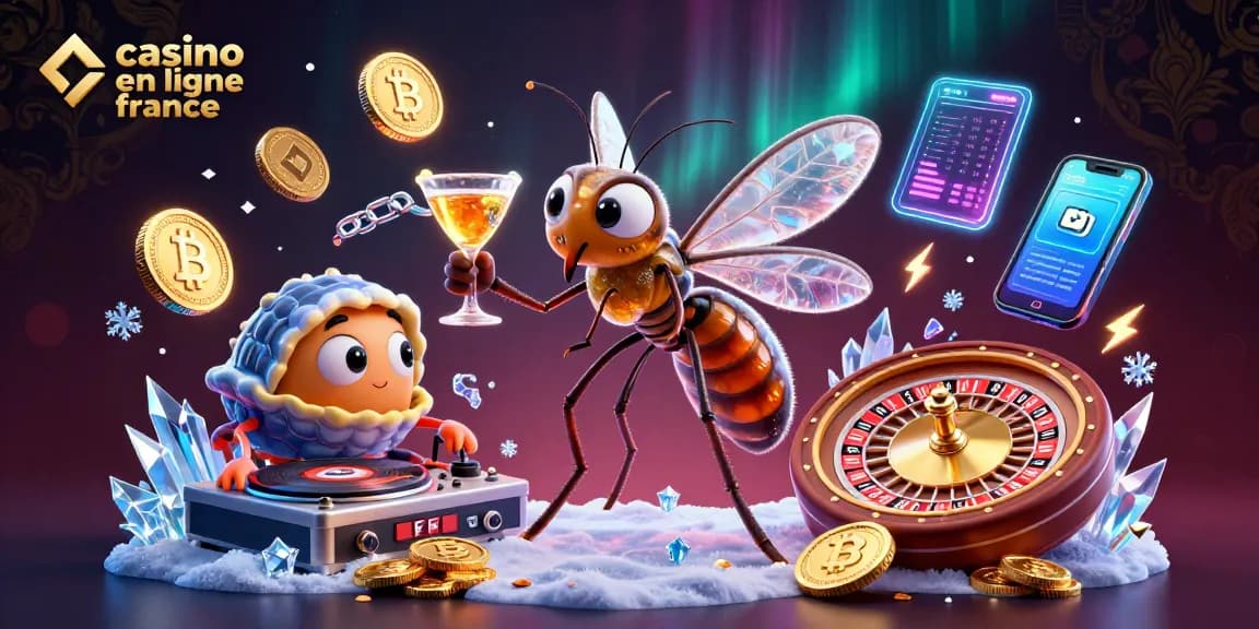 Jouer dans un casino en ligne France avec une mascotte de moustique et un DJ trilobite aux jeux de casino