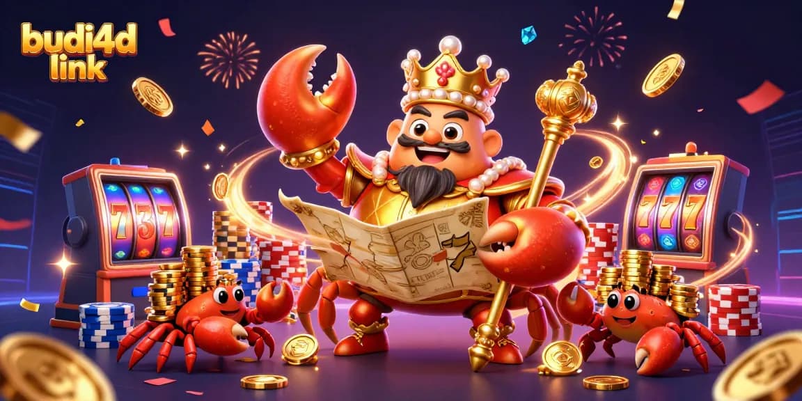 Experience the excitement of baccarat with the budi4d link in a vibrant casino scene featuring treasure and lucky symbols.