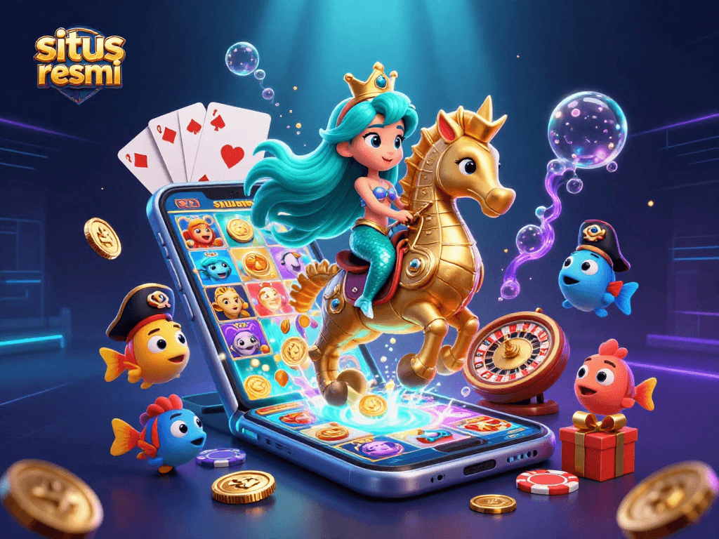 Bet on situs resmi with vibrant 3D casino characters and exciting gaming elements.