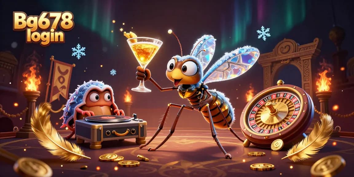 Engage with Bg678 login and enter an immersive casino experience illustrated with vibrant characters and games.