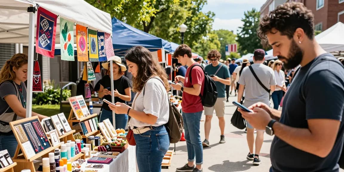 Engaging marketplace scene showcasing vibrant artisanal goods from https://forumup.org/shop/search.php?ca_id=&addr1=&addr2=&addr3=&schKeyword= with diverse shoppers exploring local crafts and products