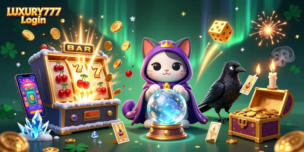 Masuki dunia LUXURY777 Login dengan permainan slot yang menguntungkan dan simbol keberuntungan.