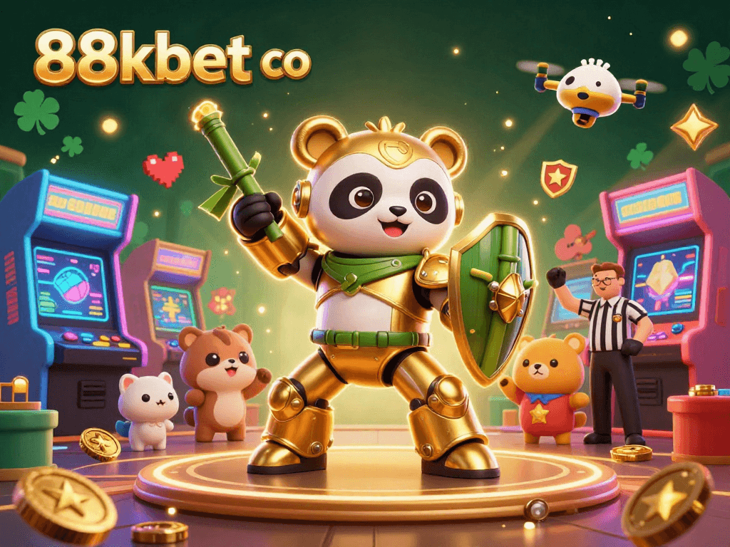 Experience vibrant gaming thrills at 88kbet co with an action-packed casino scene featuring dynamic characters and gaming elements.