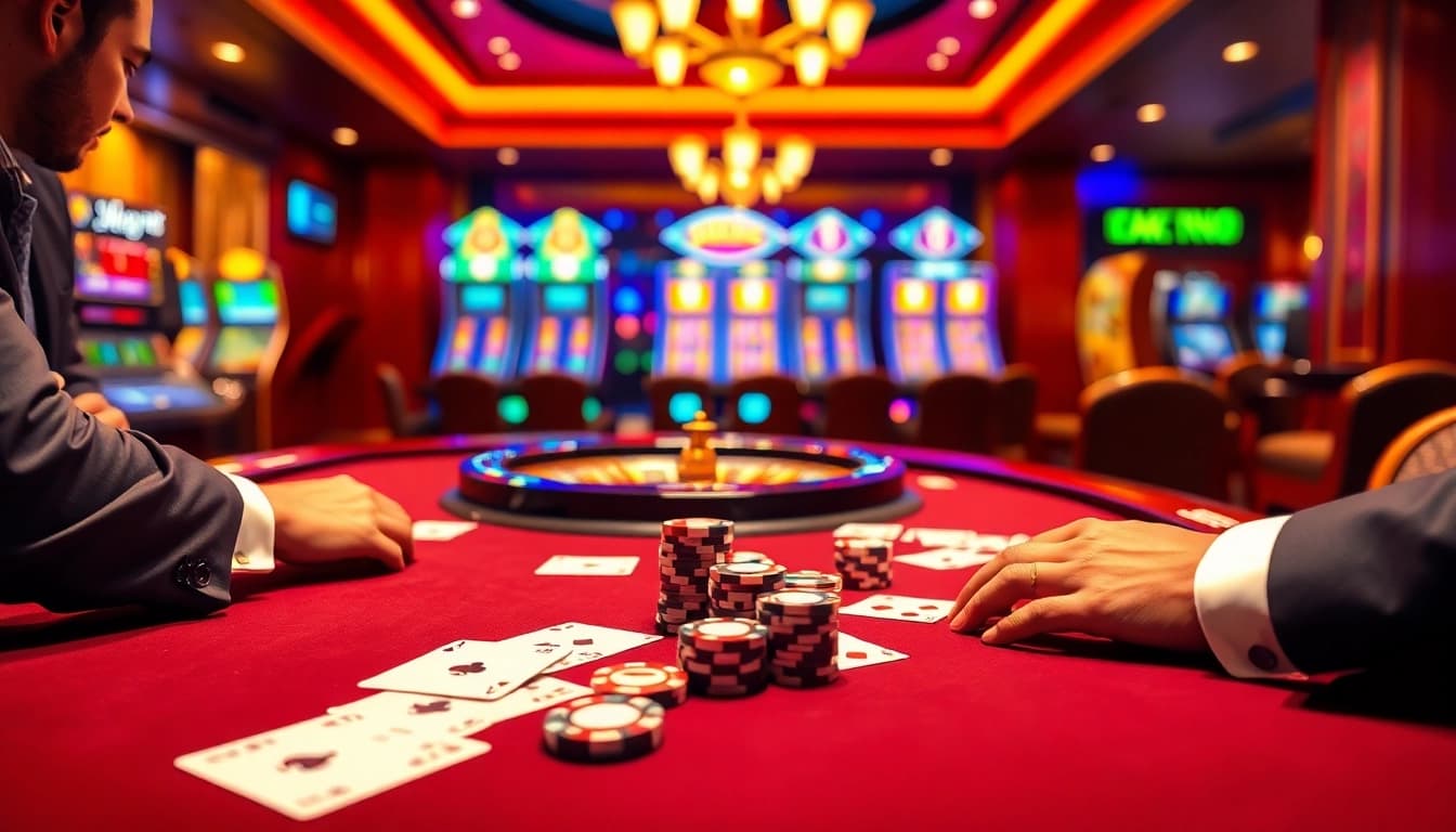 Experience the excitement of betting at nhà cái sa88 with vibrant casino visuals and professional atmosphere.