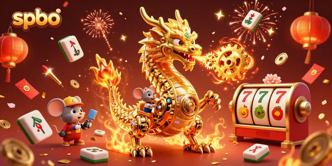 Engage with spbo's thrilling slot games featuring vibrant dragon and festive Chinese elements.