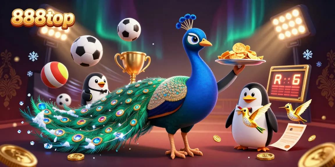 Experience excitement and rewards with 888top in a lively 3D casino gaming scene.
