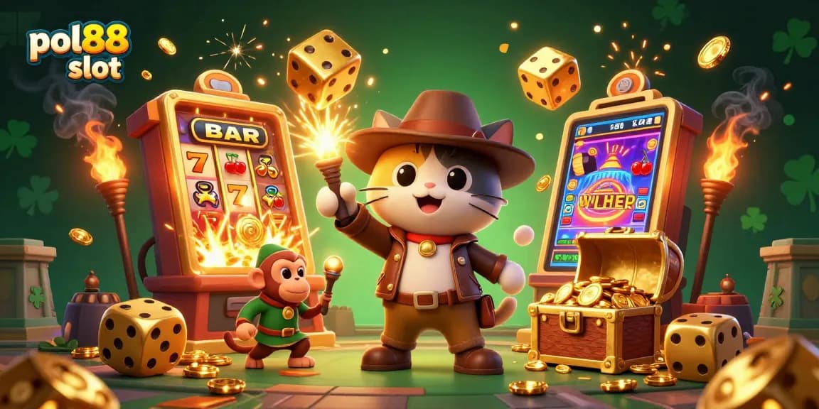Mainkan slot pol88 dengan karakter penjelajah menemukan artefak kasino kuno di tengah harta karun.
