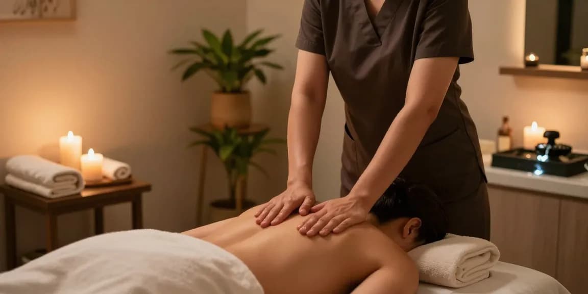 Relaxing Swedish massage session emphasizing wellness and tranquility in a serene spa setting.