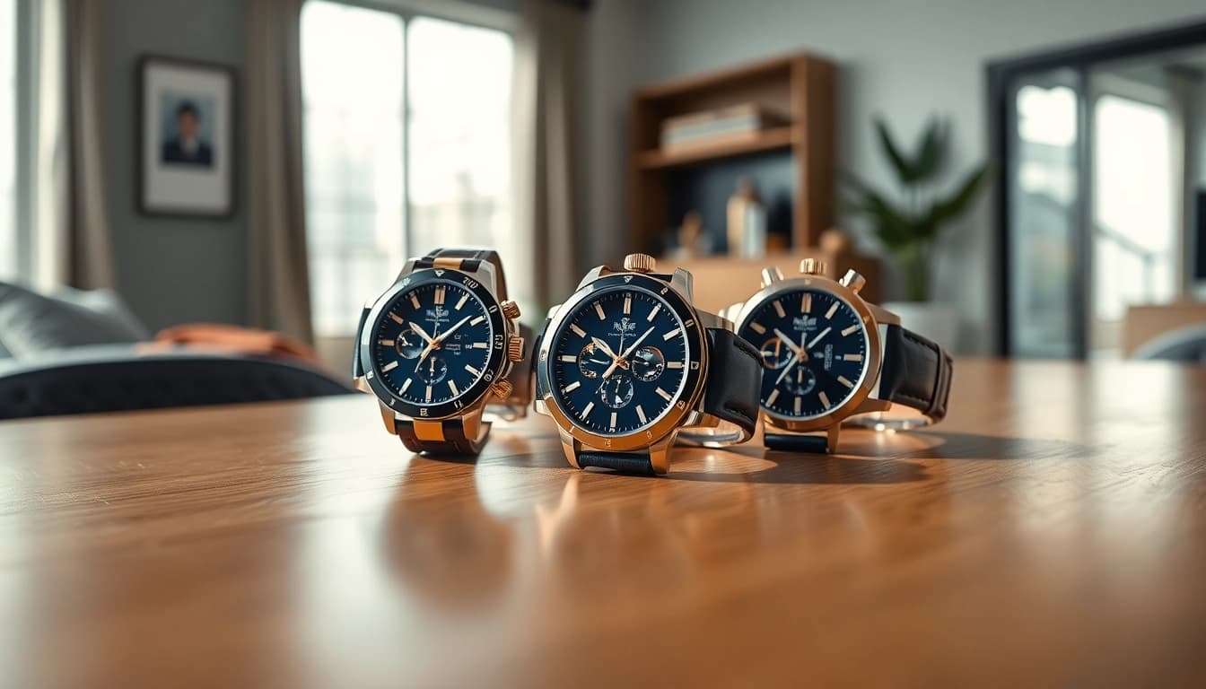 Showcase of elegant super clone watches highlighting luxury and craftsmanship.