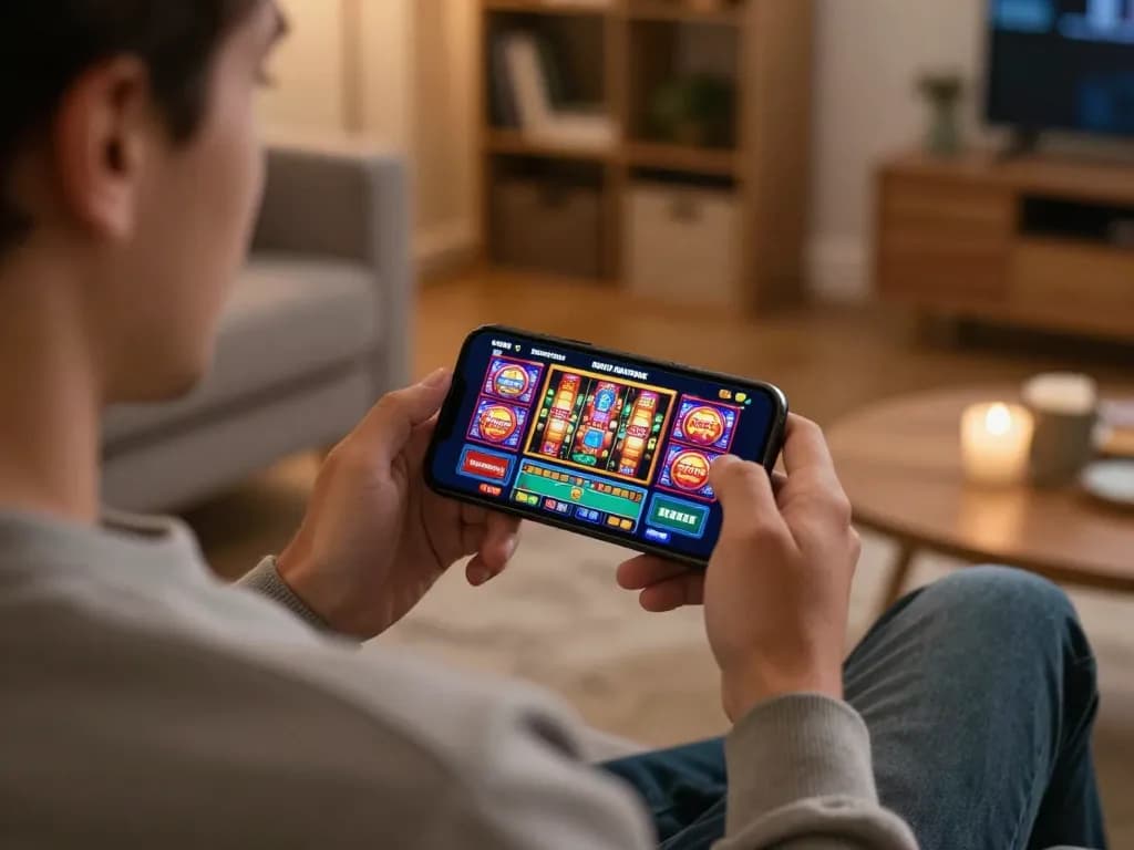 Experience online gaming excitement at Trang Chủ RR88 with an engaging smartphone interface.