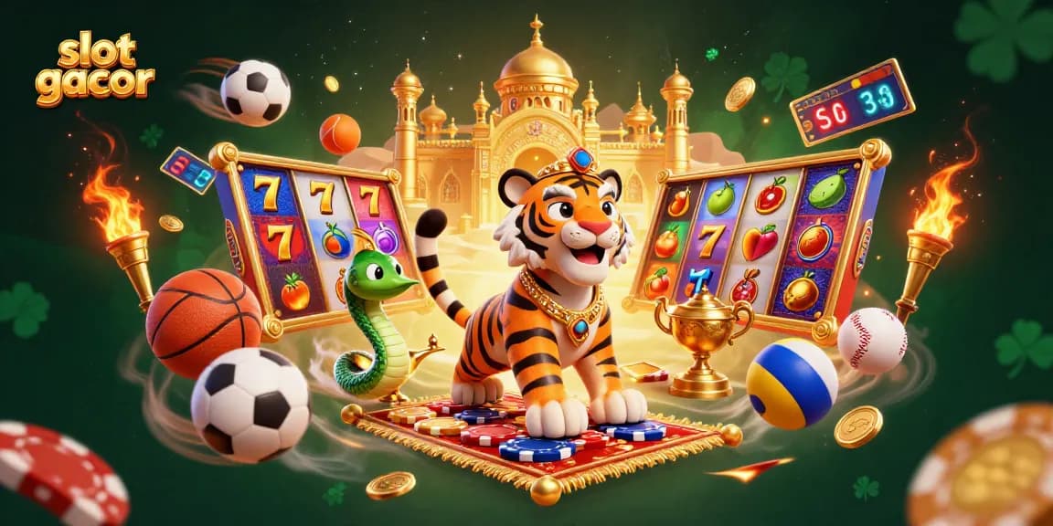 Experience slot gacor thrills with our magical Arabian-themed illustration featuring engaging casino elements.