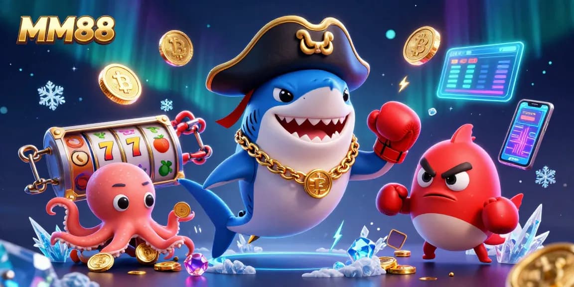 Play exciting games at MM88 with thrilling characters and casino elements in a vibrant scene