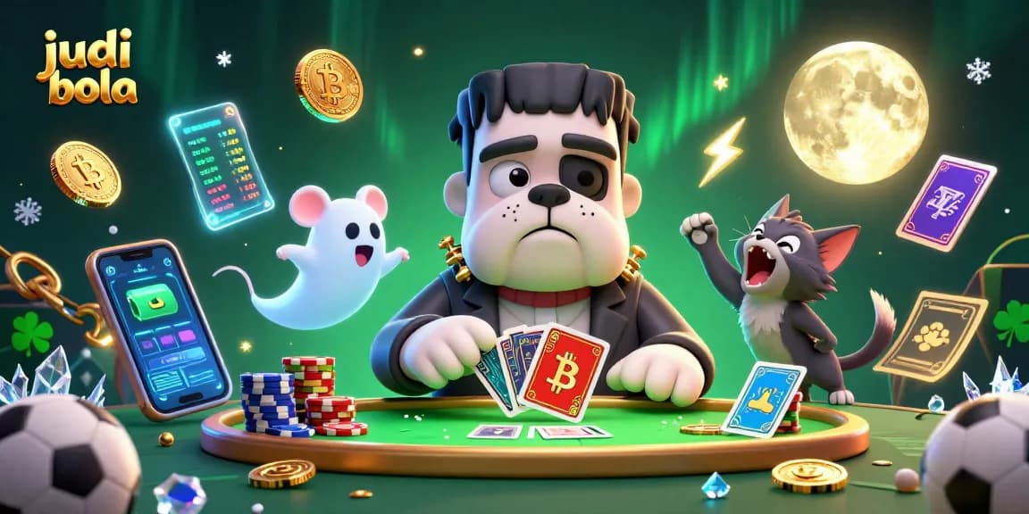 Bet on judi bola with exciting sports elements in a colorful casino scene.