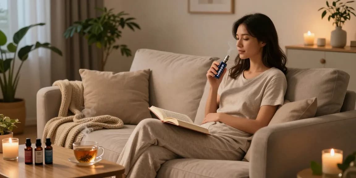 geek bar thc vape device amidst a relaxing wellness setup with CBD oils and calming plants