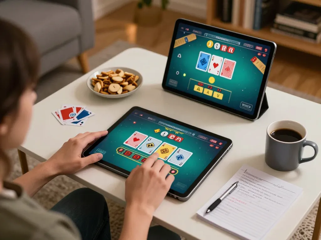 Play blackjack on fly88 with strategy notes during a cozy home gaming session