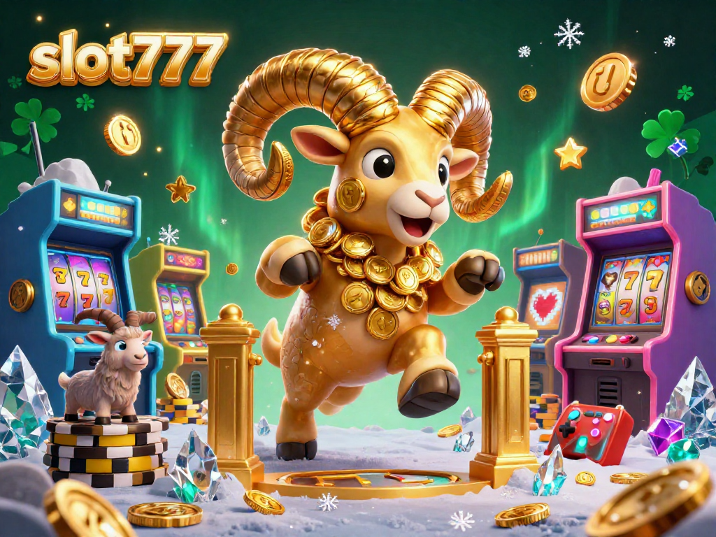 Experience thrilling action with slot777 as a golden ram charges through casino-themed elements and vibrant game visuals.