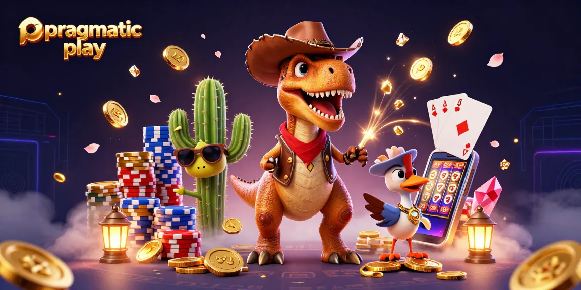Win with pragmatic play in an energetic casino scene featuring casino-themed characters.