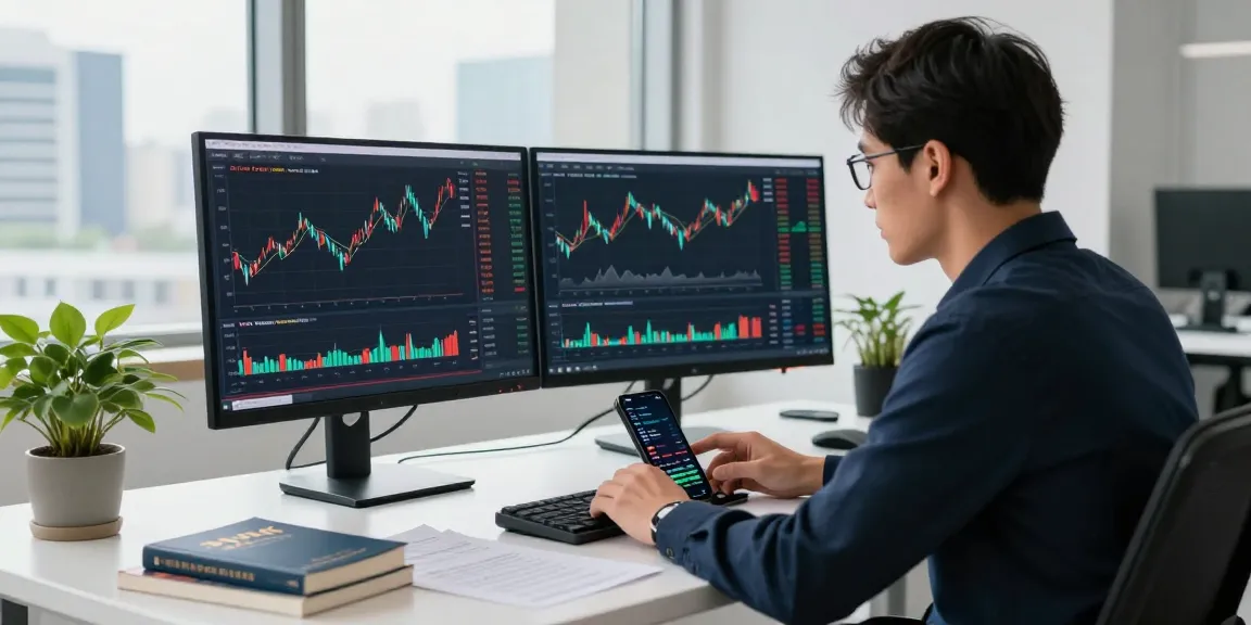 Trader analyzing data on the XXKK Crypto Exchange in a modern workspace.
