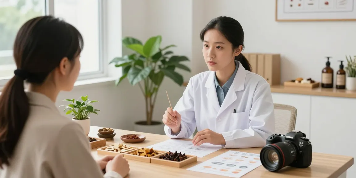 Consultation at 수원한의원 showcasing personalized traditional medicine treatment in a tranquil clinic environment.