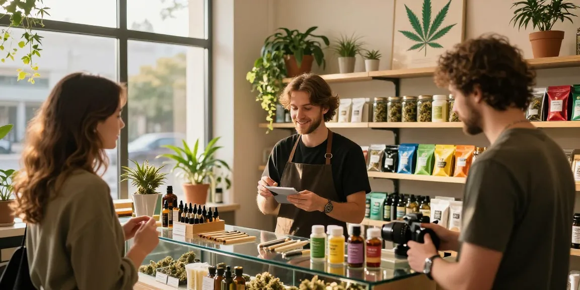 Buy Marijuana Online Europe: Cannabis dispensary with vibrant products and friendly service.