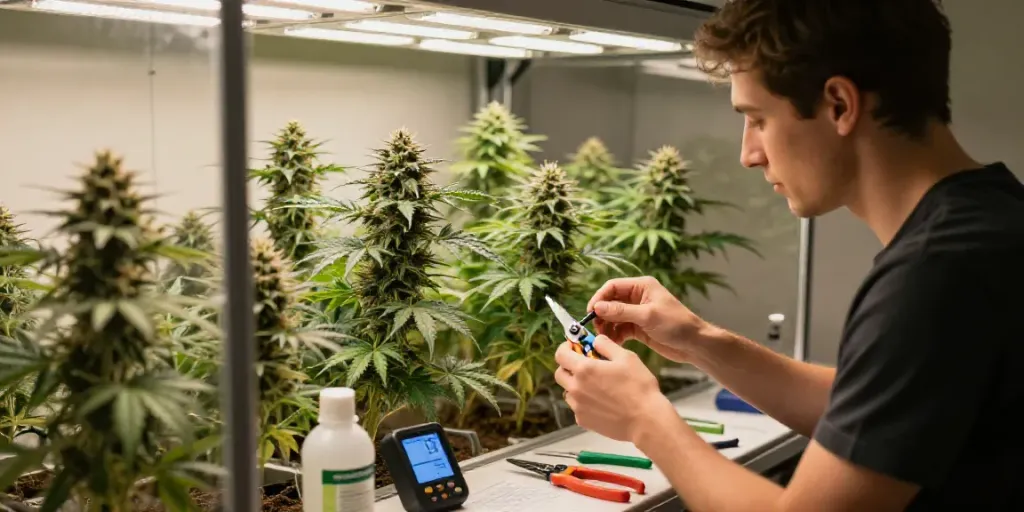 Feminisierte Cannabissamen kaufen in einer magischen Indoor-Anbausituation mit einem engagierten Züchter.