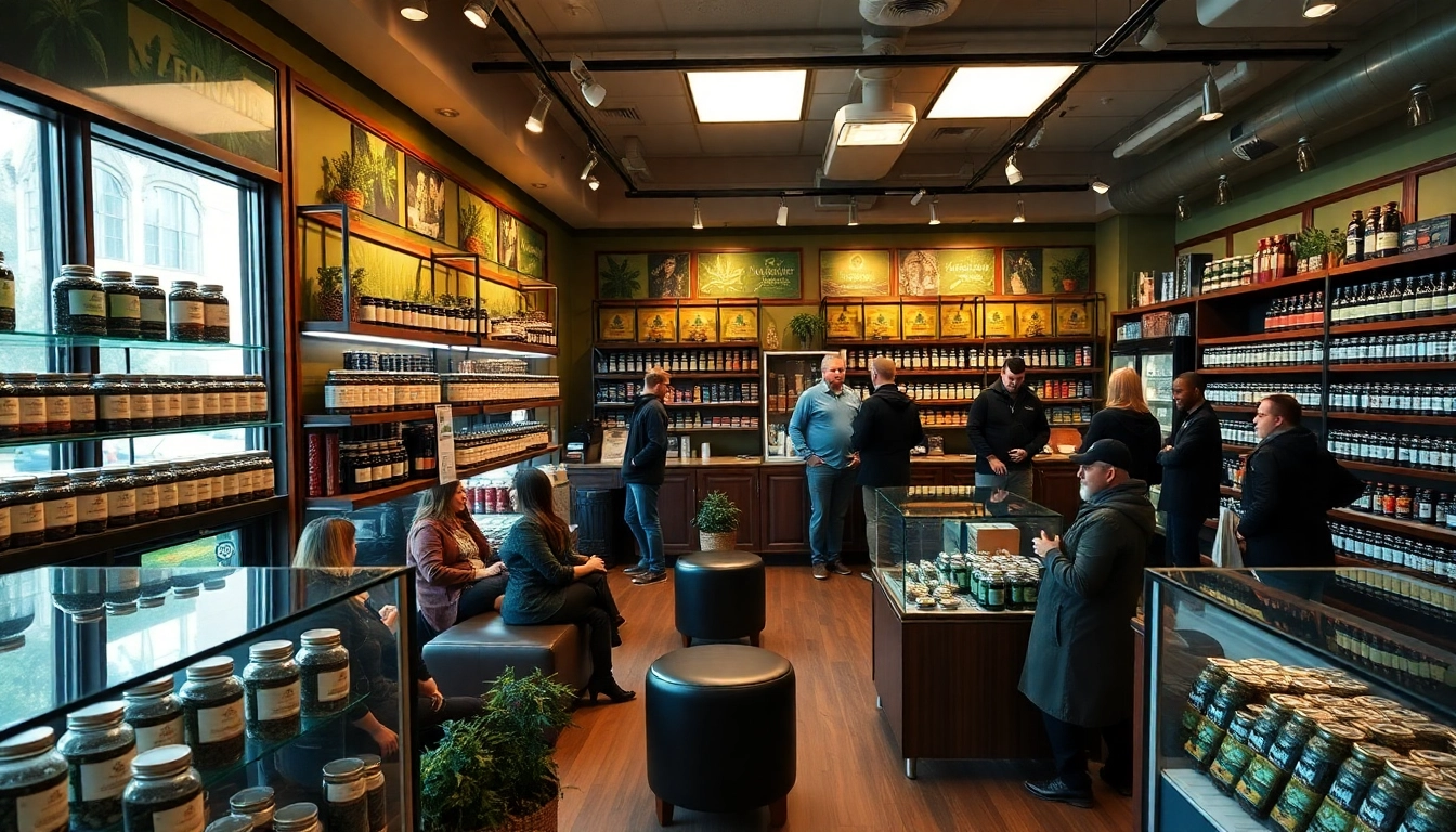 See where can u buy weed with a vibrant display in a cannabis shop interior showcasing various products.