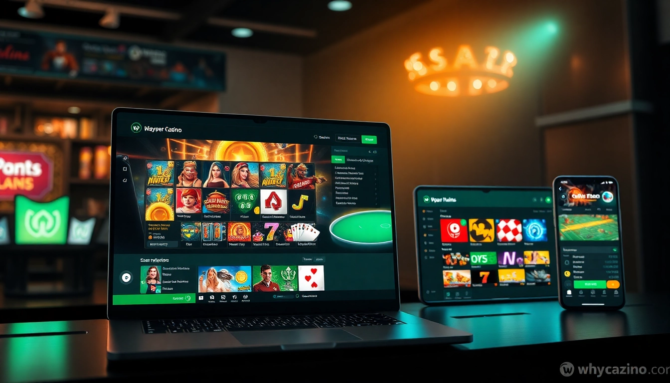 Interactive online gaming interface from https://whycazino.com showcasing vibrant slot games and live casino experience.