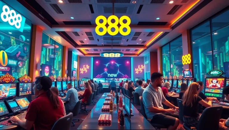 Engaging players enjoying the vibrant gaming experience at 888 new, showcasing excitement and community.