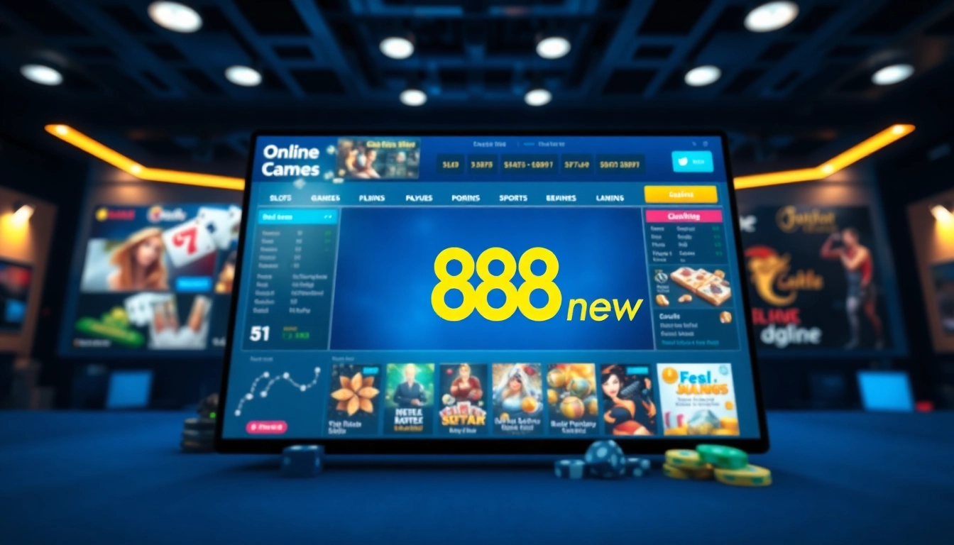 Engaging online gaming interface showcasing 888 new casino games, promoting user-friendly experience.