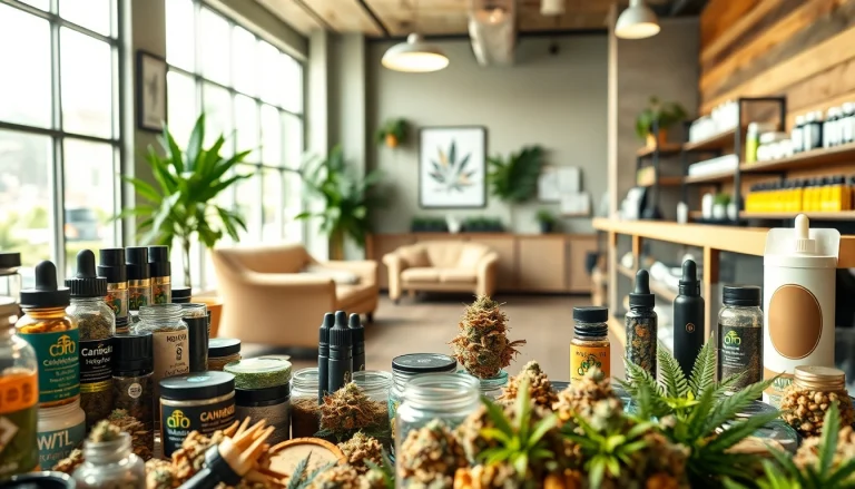 Explore the welcoming atmosphere of a weed store with diverse cannabis products on display.
