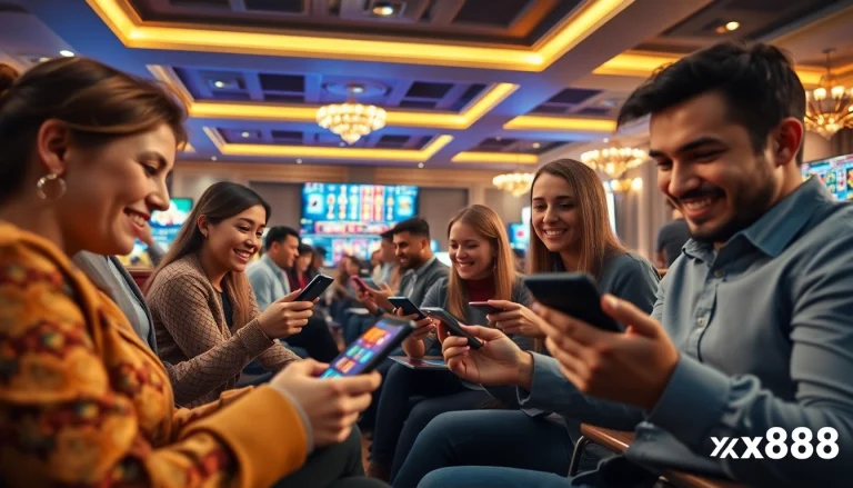 Exciting online gambling experience at xx88.pizzza with diverse players enjoying casino games.