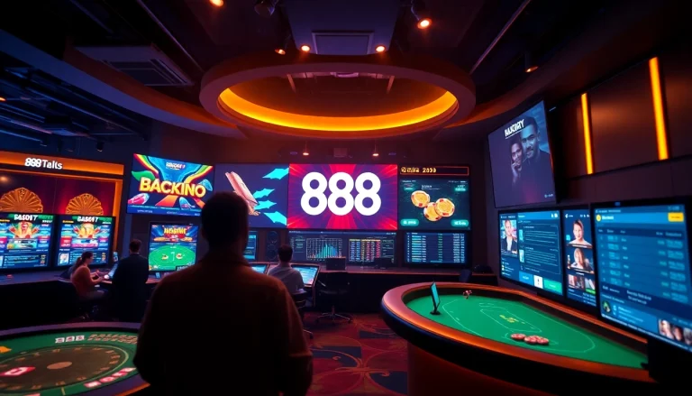 Engaging online gambling experience highlighting features of 888 new platform.