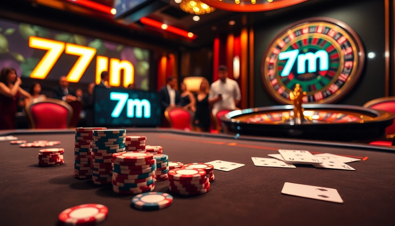 Experience the thrill of gambling with 7m poker and roulette action in a luxury casino setting.