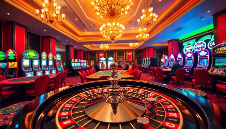 Engage with 79king78 at a luxurious casino, featuring vibrant slot machines and thrilling poker games.