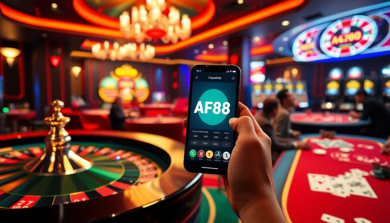 Experience the thrill of betting with the AF88 APP in a vibrant online casino atmosphere.