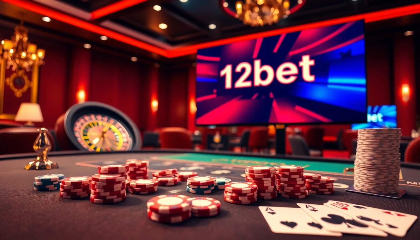Experience thrilling gameplay with the link 12bet showcased on an elegant online casino interface.