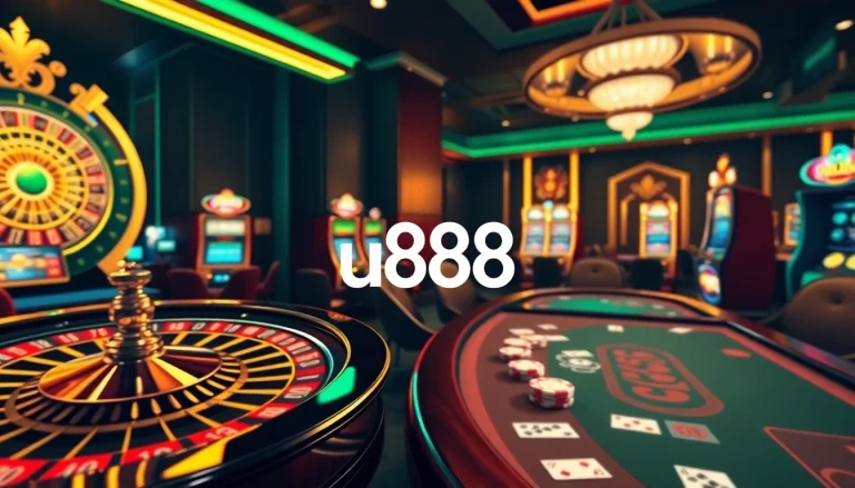 Experience thrilling gameplay at u888 with stunning casino tables, cards, and vibrant slot machines.